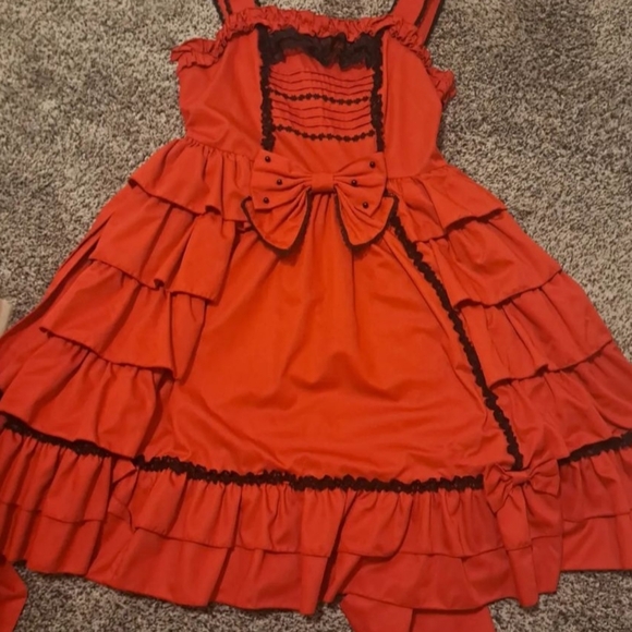 Bodyline Red and Black Jumperskirt - Picture 4 of 4